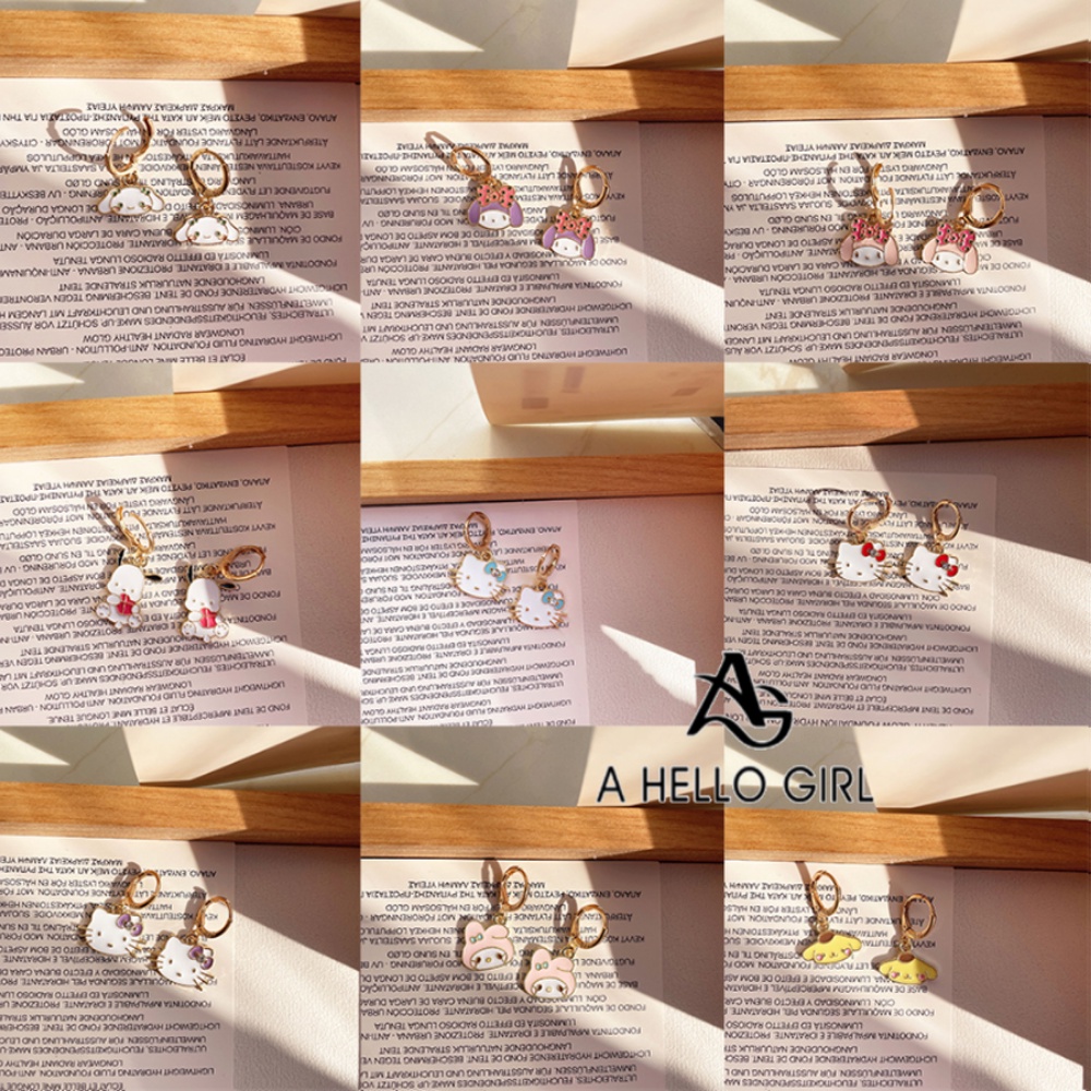 sanrio-ต่างหู-ลายการ์ตูน-kuromi-jade-mandarin-dog-melody-น่ารัก-สําหรับเด็กผู้หญิง-นักเรียน