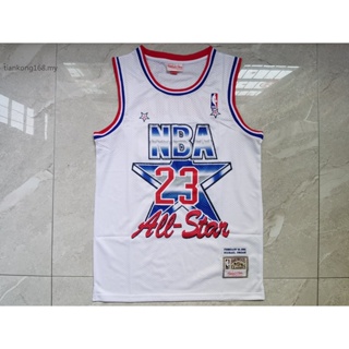 ขายดี อเนกประสงค์ ลาย 1991 Stars Chicago Bulls NO . เสื้อกีฬาบาสเก็ตบอล ปักลาย Michael 23 [NBA jersey] สีขาว 108150