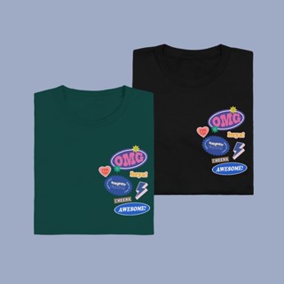 ร้อน a OMG Sticker เสื้อยืด T-shirt Unisex Cotton 100%