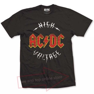 Ac/dc Logo High Voltage Mens Black T-shirt Acdc Tshirt Large  Men T Shirt Great Quality Funny Man Cotton