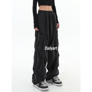 Dailyart กางเกงขายาว กางเกงเอวสูง สไตล์เกาหลี แฟชั่น 2023 NEW071807