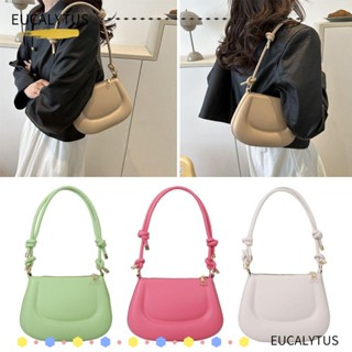 Eutus กระเป๋าสะพายไหล่ สะพายข้าง หนัง PU สีพื้น สําหรับผู้หญิง