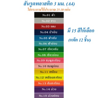 สันรูดพลาสติก 3 มม. A4 (แพ็ค 12 อัน) สันรูด สันทำปกรายงาน