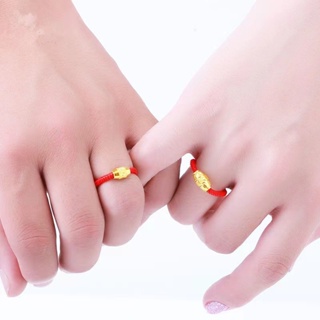 แหวนเชือก สีแดง แบบเรียบง่าย เป็นที่นิยม เหมาะกับของขวัญ สไตล์เกาหลี เหมาะกับคู่รัก สําหรับผู้ชาย และผู้หญิง
