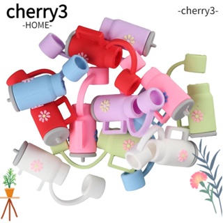 Cherry3 หลอดซิลิโคน แบบนิ่ม 0.4 นิ้ว แบบพกพา ใช้ซ้ําได้ 12 ชิ้น