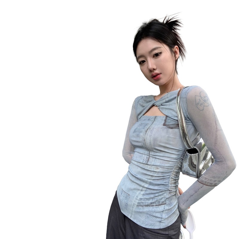 เสื้อยืดแขนยาว-คอกลม-แบบเข้ารูป-พิมพ์ลาย-แฟชั่นฤดูร้อน-สําหรับผู้หญิง-2023