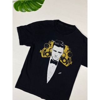 เสื้อยืดมือสอง Justin Timberlake ลาย The 20/20 Experience สีดำ ลายหน้าหลัง สวยๆ สภาพใหม่ Size M