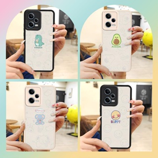 Anti-knock Back Cover Phone Case For Redmi Note12 Pro 5G texture creative cute couple protective Phone lens protection