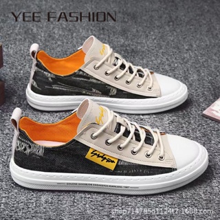 YEE Fashion  รองเท้าผ้าใบผู้ชาย ลำลองผู้ชาย ผ้าใบแฟชั่น สไตล์เกาหลี กีฬากลางแจ้ง ทำงานรองเท้าลำลอง 33z080416 รุ่นใหม่ ins ทันสมัย สไตล์เกาหลี D95D01A 37Z230910