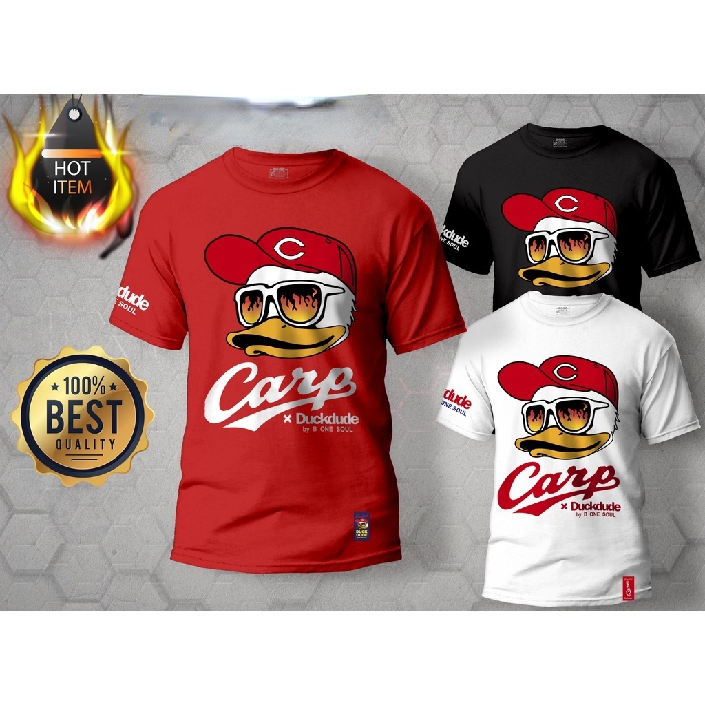 เสื้อยืด-พิมพ์ลายกราฟฟิค-baju-raretshirt-carp-duck-dude-d1-limited-edition-baju-สําหรับผู้ชาย