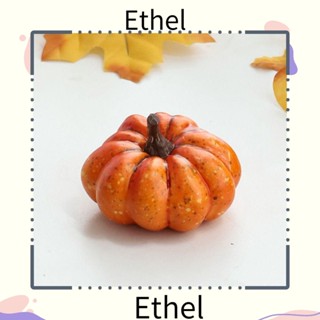 Ethel1 ฟักทองปลอม ฟักทองปลอม สีเหลือง สีขาว DIY สําหรับงานปาร์ตี้ฮาโลวีน 6 ชิ้น