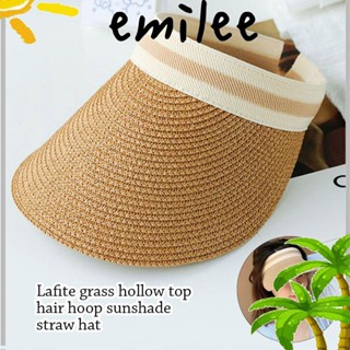 EMILEE หมวกปีกกว้าง ป้องกันรังสียูวี ลําลอง เหมาะกับเดินชายหาดกลางแจ้ง