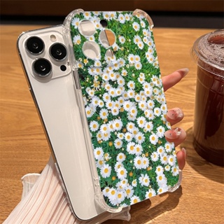 เคสโทรศัพท์มือถืออะคริลิค ป้องกันเลนส์ กันกระแทก ลายดอกเดซี่ สําหรับ iPhone 14 Pro Max 13 11 12 XR XS 7 8 Plus SE 2020