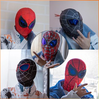 หน้ากากซูเปอร์ฮีโร่ฮาโลวีน Miles Morales คอสเพลย์ประสิทธิภาพเวที Headgear ผู้ใหญ่ Spiderman Mask -FE