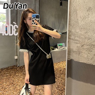 Du Yan ใหม่ เสื้อยืดลําลอง แขนสั้น คอกลม ทรงหลวม ขนาดใหญ่ แฟชั่นฤดูร้อน สําหรับสตรี