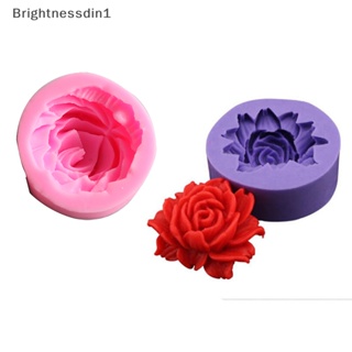 [Brightnessdin1] แม่พิมพ์ซิลิโคน รูปดอกกุหลาบ 3D สําหรับทําช็อคโกแลต เค้ก ฟองดองท์ DIY
