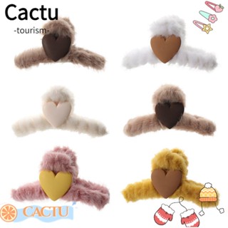 Cactu กิ๊บติดผม ผ้ากํามะหยี่ขนนิ่ม ฤดูหนาว เครื่องประดับผม ที่คาดผม กรงเล็บ