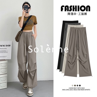 Solenne  กางเกงขายาว คาร์โก้ กางเกง ย้อนยุค 2023 NEW High quality ins คุณภาพสูง Korean Style A93L4K1 36Z230909