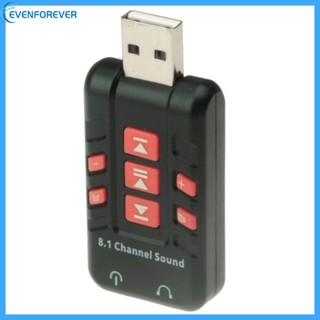 Ev อะแดปเตอร์การ์ดเสียงสเตอริโอ USB 8 1 ช่อง 3 5 มม. แจ็คไมโครโฟน AUX สําหรับเกม