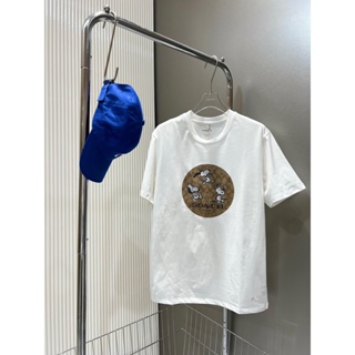 lyI♥COACH couple neutral SNOOPY embroidered short sleeve T-shirt B5GH_02