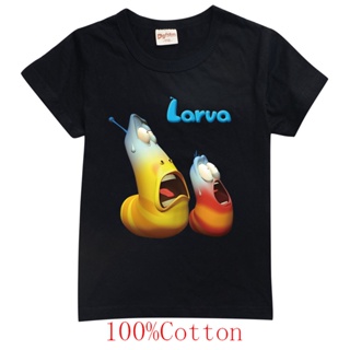 Larva Pattern Boys Short-sleeved T-shirt Large Children Clothing Girls Cartoon Printing Short Sleeve T Shirts Tops_03
