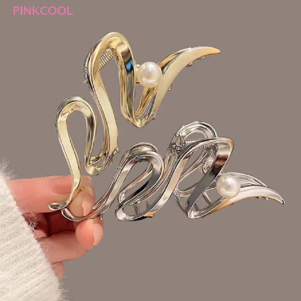 pinkcool-กิ๊บติดผมหางม้า-โลหะผสม-ไข่มุก-สีทอง-11-5-ซม-สําหรับผู้หญิง