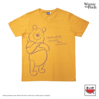 [S-5XL] เสื้อแตงโม (SUIKA) - เสื้อยืด Disney ลาย Winnie the Pooh สีมัสตาร์ด  ( DPH.O-001 )