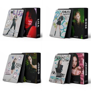 โปสการ์ดโลโม่ Black-Pink VOUGE Photobook JENNIE JISOO LISA ROSE สีดํา สีชมพู จํานวน 55 ชิ้น ต่อกล่อง