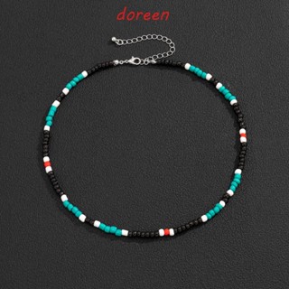 Doreen สร้อยคอ ผู้ชาย พังก์ ย้อนยุค โบโฮ ลูกปัด ที่มีสีสัน สร้อยคอลูกปัด ชายหาด ผู้หญิง กระดูกไหปลาร้า โซ่