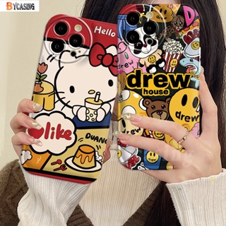เคสโทรศัพท์มือถือแบบนิ่ม ลายเฮลโลคิตตีหน้ายิ้ม 3D สําหรับ Samsung A14 A04e A04S A13 A03 A03S A12 A21S A10 A50 A30S A20 A10S A52 A11 J6 Plus J7 Prime J7 Pro
