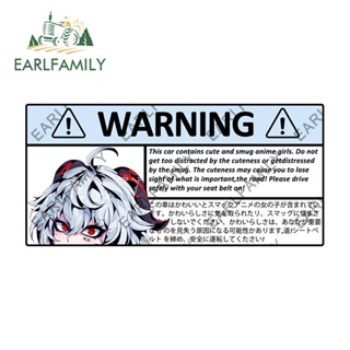 Earlfamily สติกเกอร์คําเตือน Genshin Impact 13 ซม. × 6.2 ซม. สําหรับติดตกแต่งตู้เย็น หน้าต่างรถยนต์
