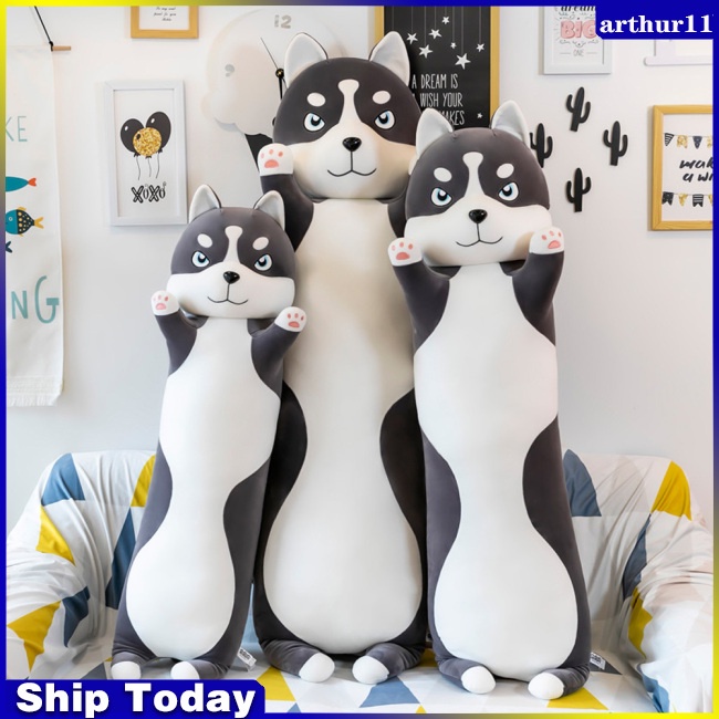 arthur-หมอนตุ๊กตานุ่ม-รูปการ์ตูนสุนัขฮัสกี้-ของขวัญสําหรับเด็ก-ตกแต่งบ้าน