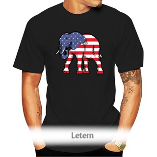 Men t shirt Republican Elephant  Flag s  Unique Cartoon Custom Design Fathers Day Plus Size 3XL Black Tee Shirts FIFA