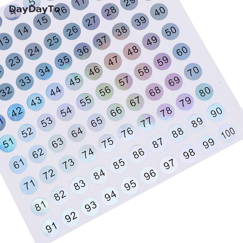 daydayto-สติกเกอร์เลเซอร์-ตัวเลข-1-300-กันน้ํา-สําหรับติดตกแต่งเล็บ