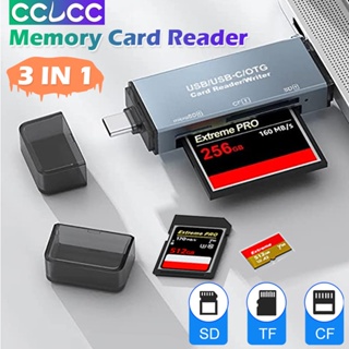 Cclcc เครื่องอ่านการ์ด CF SD TF USB-A และ Type C เข้าได้กับ MacBook Pro Air Surface Pro 9 8 7 X Samsung Galaxy S23 S22 21 20