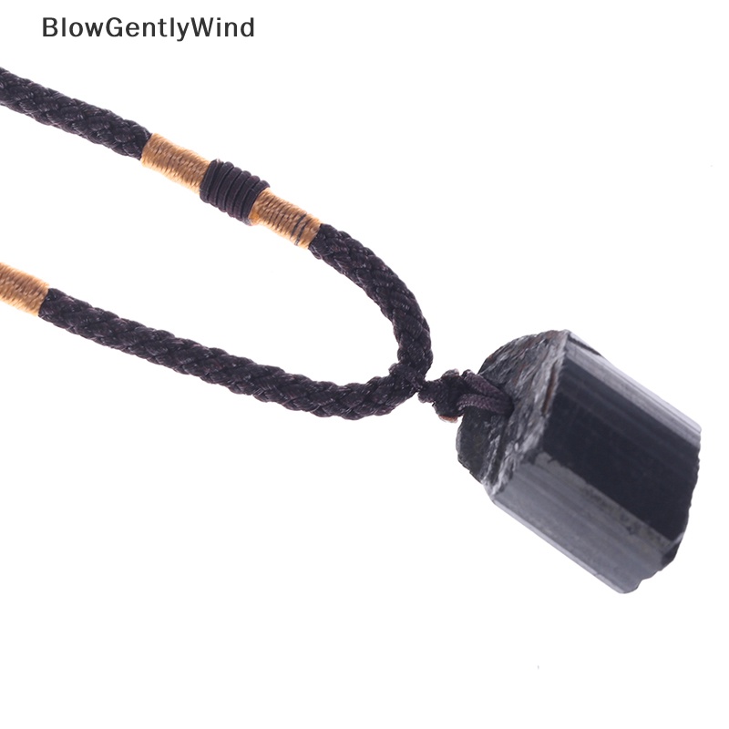 blowgentlywind-สร้อยคอ-จี้หินทัวร์มาลีน-คริสตัล-สีดําธรรมชาติ-bgw