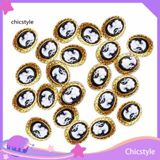 Chicstyle กลิตเตอร์เรซิ่น รูปราชินี 3D สไตล์วินเทจ สําหรับตกแต่งเล็บ DIY 10 ชิ้น