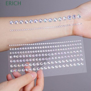 Erich สติกเกอร์เพชรเทียม พลอยเทียม รูปใบหน้า 3D สําหรับตกแต่งเล็บ DIY