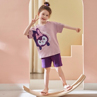 Summer new kuromi short-sleeved shorts cotton childrens pajamas Cute cartoon childrens home clothes