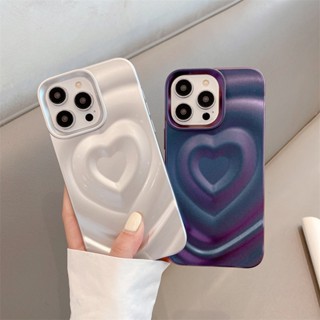 เคสโทรศัพท์มือถือแบบนิ่ม กันกระแทก ลายหัวใจ 3D สําหรับ iPhone 14 Pro Max 11 12 13 Pro Max 12Pro 14 13Pro 12 Pro Max