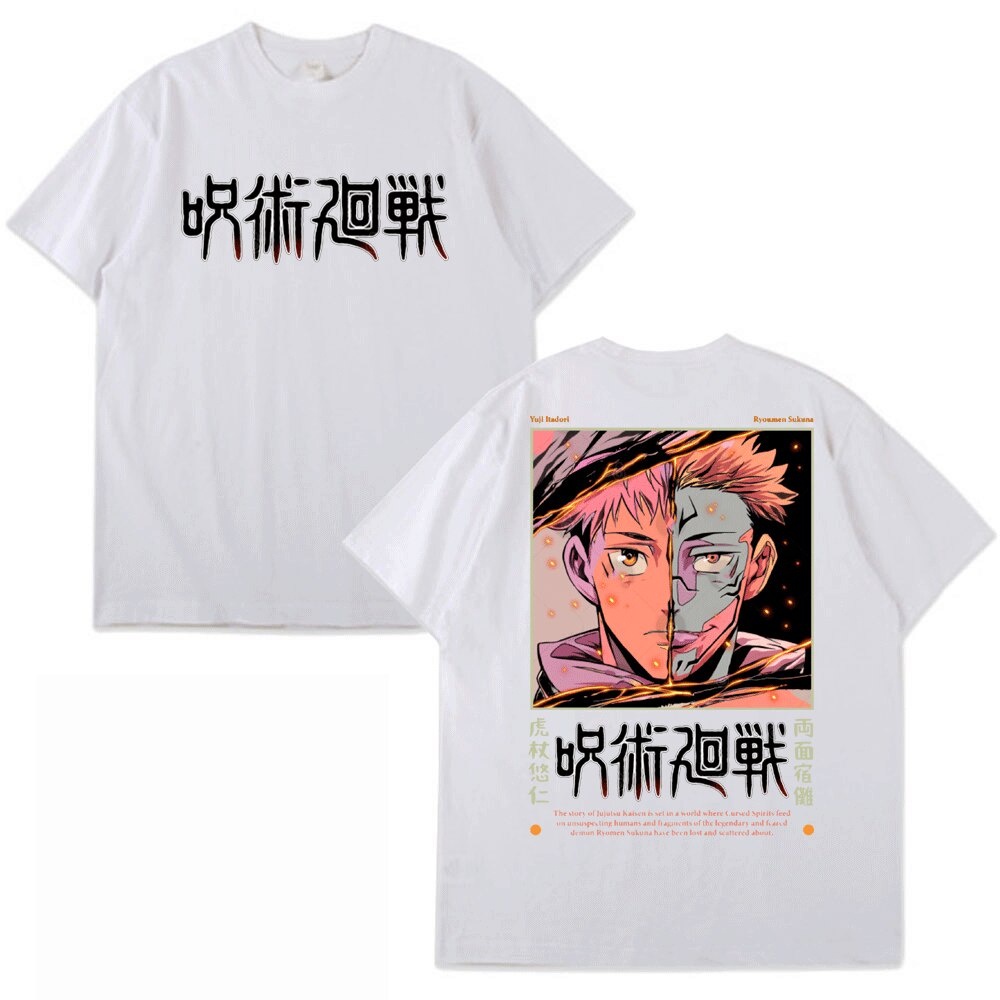 อนิเมะ-jujutsu-kaisen-ryomen-sukuna-พิมพ์สองด้านเสื้อยืด-อนิเมะเสื้อยืด-เกม