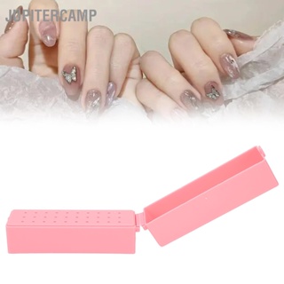  JUPITERCAMP 30 หลุมเจาะเล็บ Bits Holder ฝาครอบอะคริลิกกันฝุ่นทำเล็บเครื่องมือประหยัดพื้นที่เล็บบด คอนเทนเนอร์