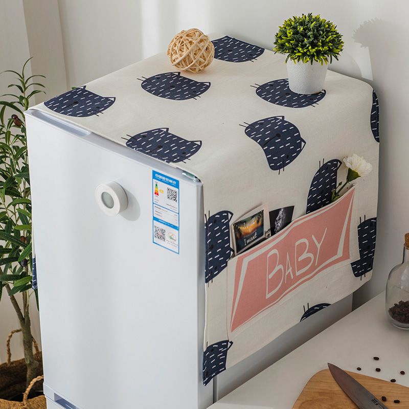 ผ้าคลุมตู้เย็น-ฝุ่น-รูปแบบที่สวยงาม-ตู้เย็นเครื่องซักผ้า-สากล-มัลติฟังก์ชั่น