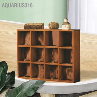 Aquarius316 ตัวเลขติดผนังแสดงชั้นวางแร็คย้อนยุคไม้กรณีแสดงสำหรับห้องนอนที่บ้าน