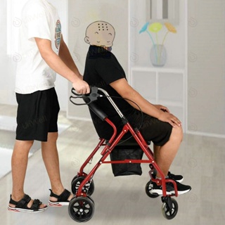 รถเข็นผู้ป่วยหัดเดิน Walker ถเข็นผู้สูงอายุ+ มีตะกร้าในตัว+ ที่วางเท้า wheelchairรถเข็นผู้ป่วย รถเข็นช่วยเดินพับได้