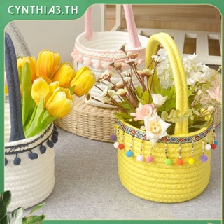 Simple Cotton Rope Woven Portable Storage Basket Desktop Cosmetic Debris Sorting Box Weave Organizer Nordic ins Style Cynthia