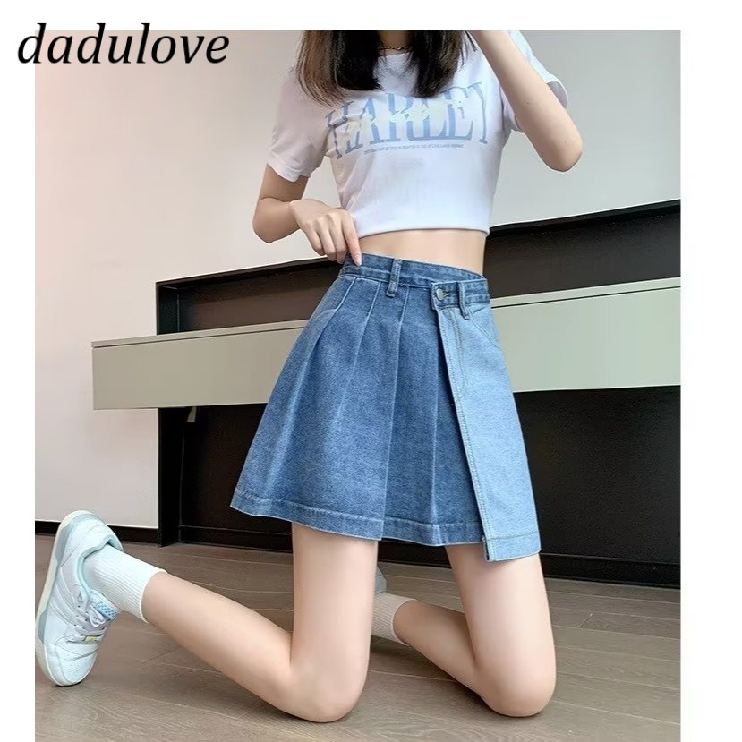 dadulove-new-korean-version-of-ins-retro-thin-denim-skirt-niche-high-waist-a-line-skirt-package-hip-skirt