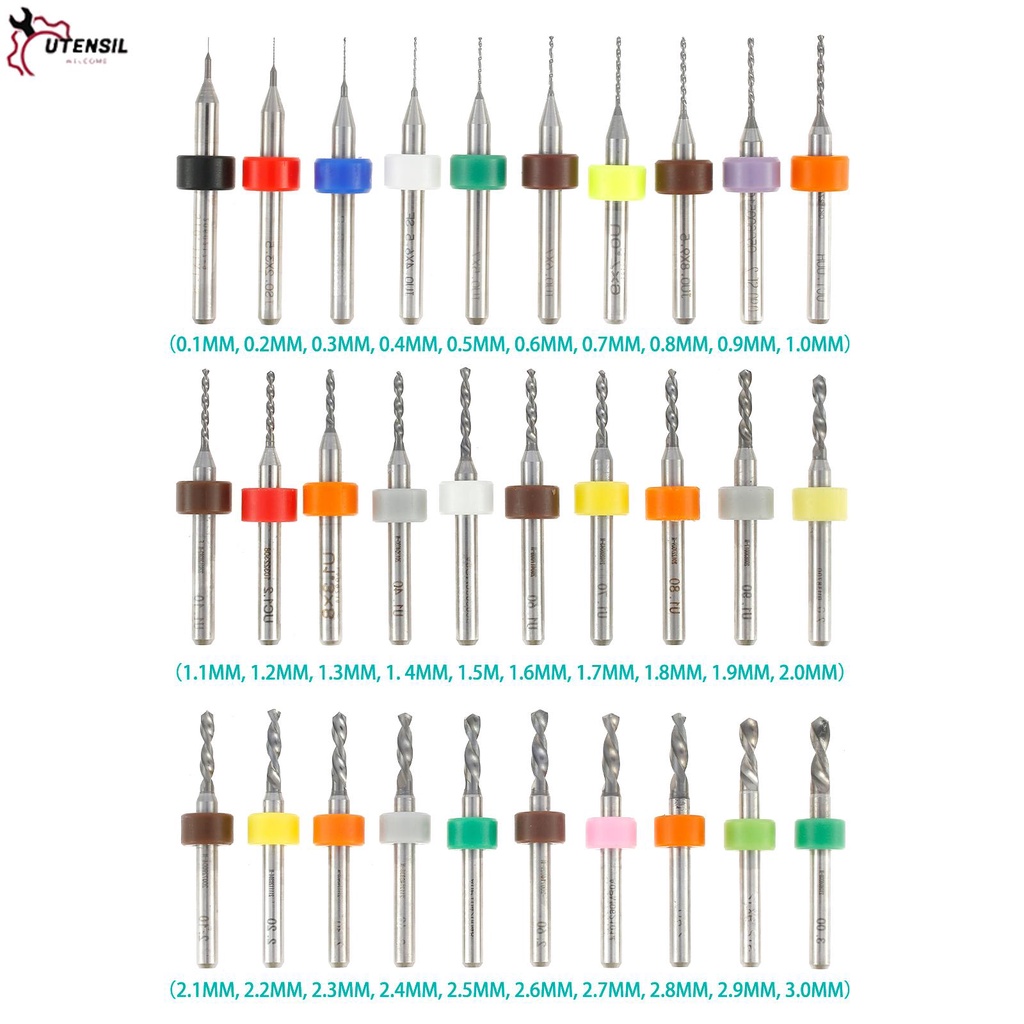 ชุดดอกสว่านเกลียว-pcb-0-1-มม-3-0-มม-ทนต่อการสึกหรอ-30-ชิ้น