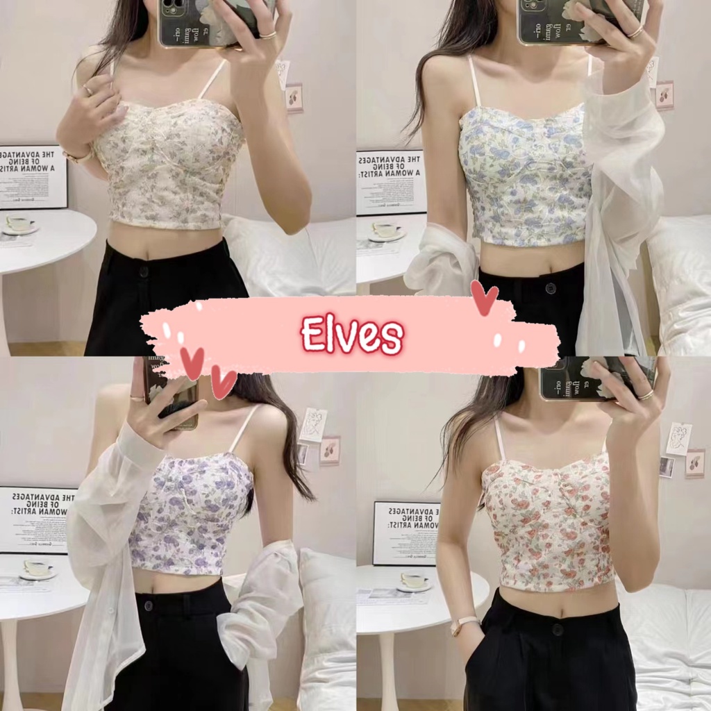 elves-พร้อมส่ง-เสื้อสายเดี่ยวไหมพรม-มีฟองน้ำในตัว-ลายดอกไม้เล็กๆ-19110-c