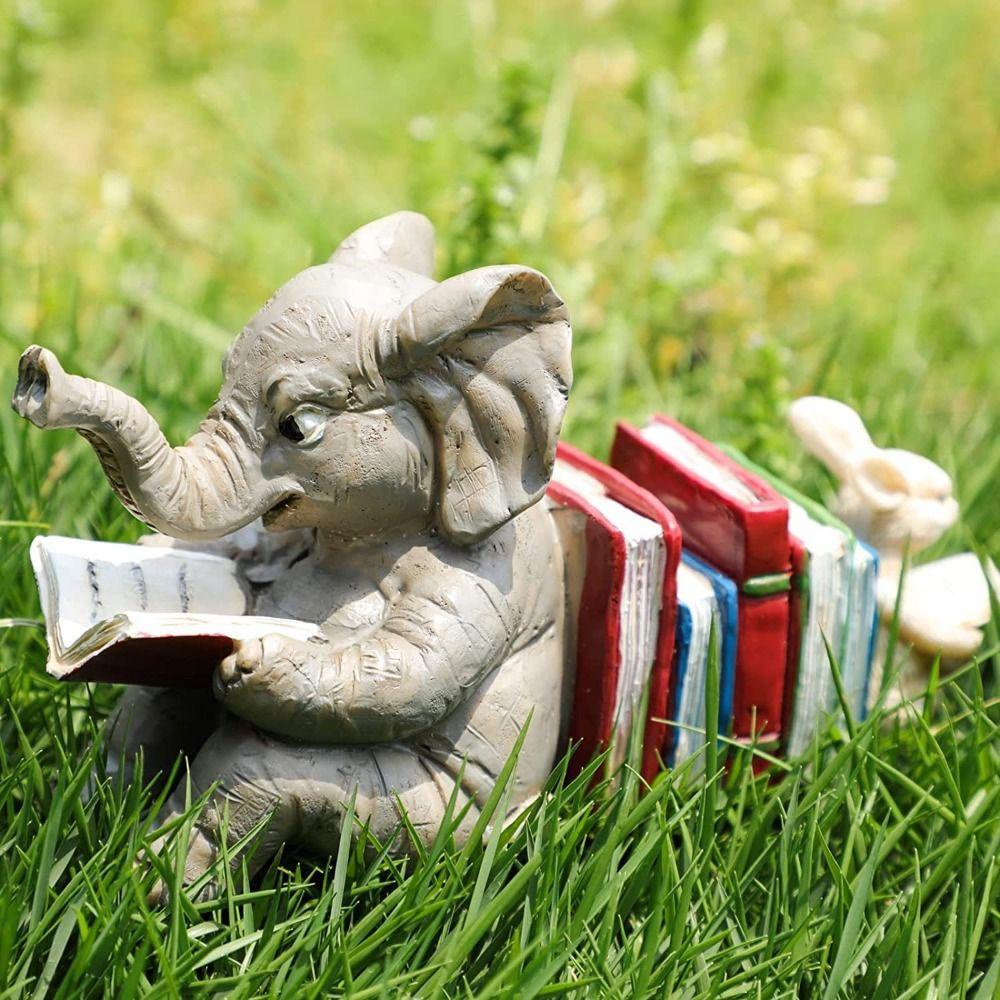 ahmed-ที่วางหนังสือเรซิ่น-รูปปั้นช้าง-และกระต่ายน่ารัก-สําหรับตกแต่งบ้าน